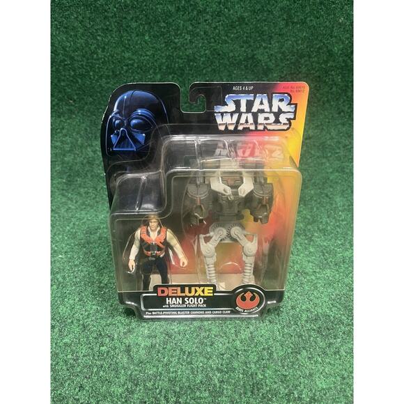 Star Wars POTF Red Card Deluxe Han Solo Figure VTG 1996 Sealed New MOC - Picture 1 of 2